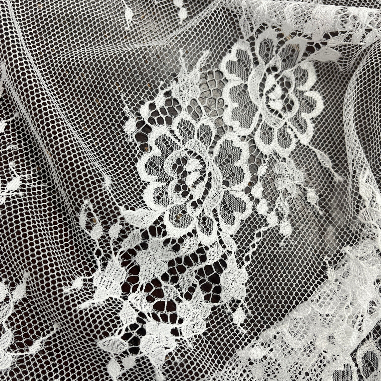 Embroidered Lace Fabric with Eyelash Scallop