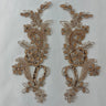 Beaded Corded Floral Lace Applique Pair