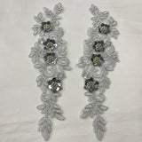 Beaded Floral Lace Applique