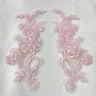 Beaded Corded Floral Lace Applique Pair