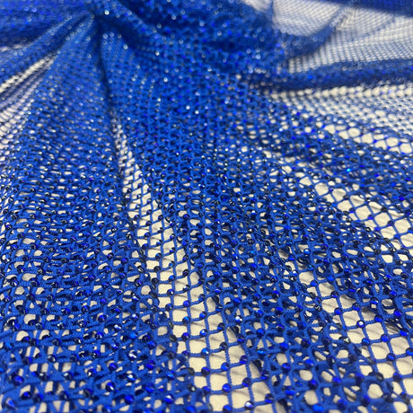1 Yard Diamond Fishnet Fabric Stretch Lace, Soft Nylon Spandex Blend, 58" Width,