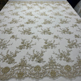 Beaded Lace Embroidered Mesh