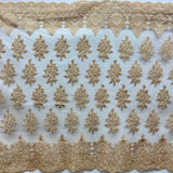 Embroidered Lace Fabric on Polyester Net Mesh