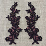 Beaded Corded Floral Lace Applique 100% Polyester Net Mesh