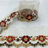 Polyester Lace Trimming Colorful Floral Embroidered 2.5" Wide
