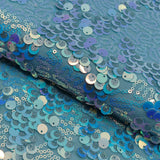 Fame Stretch Mesh Sequin Polyester Fabric - 2-Way Stretch, Embroidered Sequins, 50" Width, 287 GSM (1 Yard)