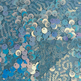 Fame Stretch Mesh Sequin Polyester Fabric - 2-Way Stretch, Embroidered Sequins, 50" Width, 287 GSM (1 Yard)