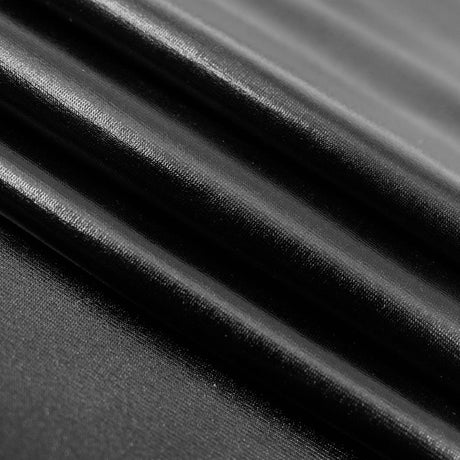 Foil Polyester Spandex Black Fabric