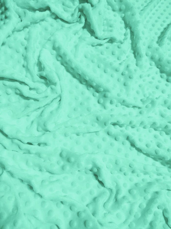 Minky Dimple Dot Baby Soft Fabric in Icy Mint