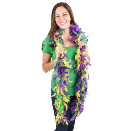 Mardi Gras Boa With Gold Tinsel (1 PC)
