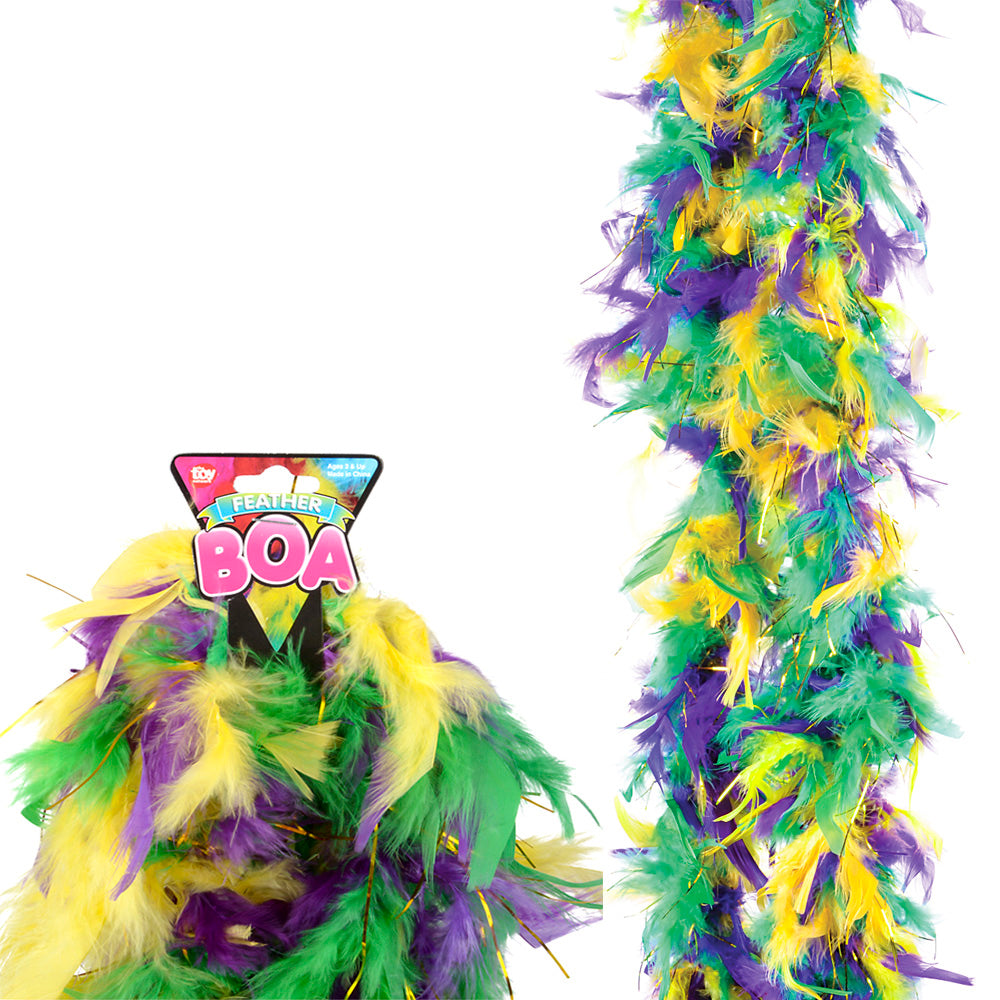 Mardi Gras Boa With Gold Tinsel (1 PC)