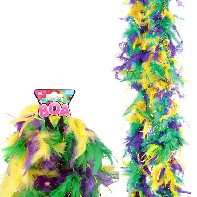 Mardi Gras Boa With Gold Tinsel (1 PC)