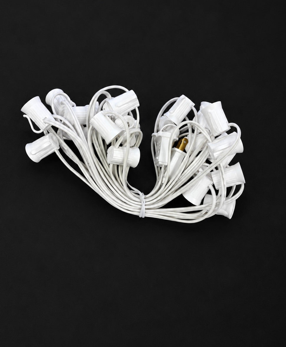 C9 Socket Cord White - 25' 12" Spacing
