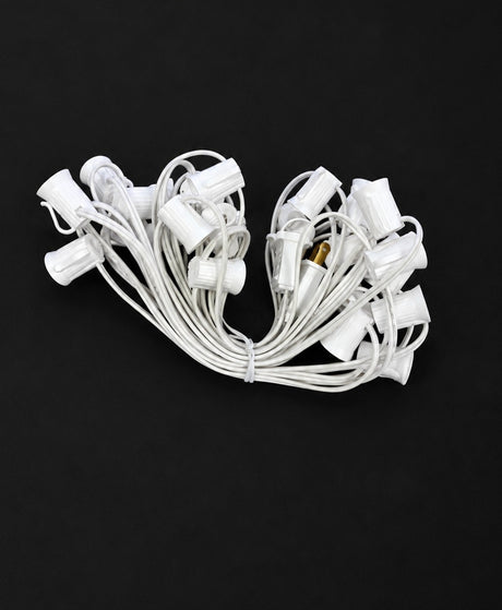 C9 Socket Cord White - 25' 12" Spacing