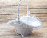 Satin Flower Girl Basket Set Rhinestone Wedding Set of 3 Baskets