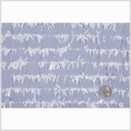 English Powder Blue Eyelash Fringe Tweed