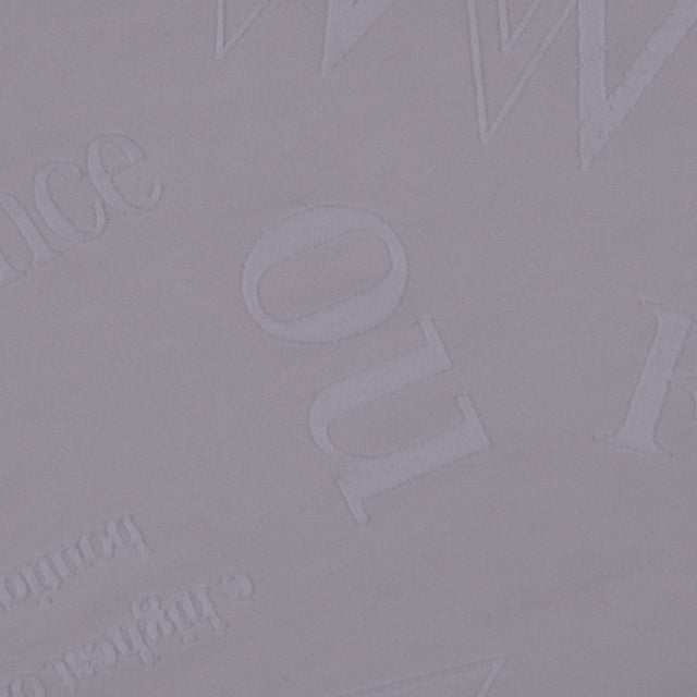 Italian White Flocked-Letter Cotton