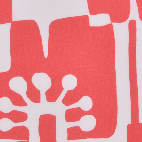 Dark Coral and Ivory Cotton Print