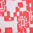 Dark Coral and Ivory Cotton Print