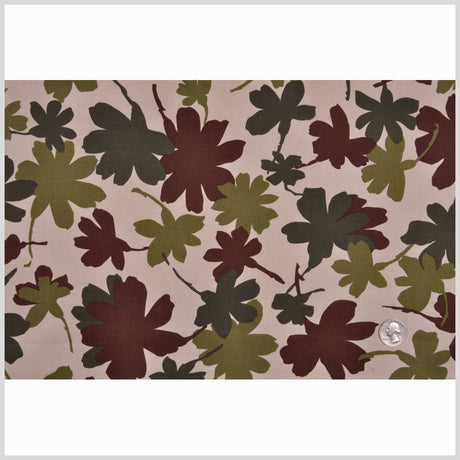 Camo Colored Floral Cotton-Lycra Twill