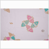 Off-White/Taffy/Pink/Green Geometric Cotton Voile