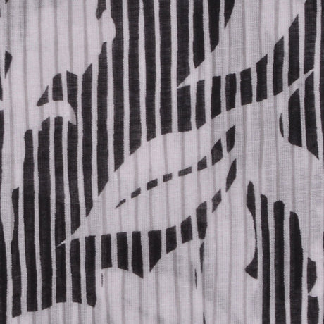 Black & White Floral Cotton Voile
