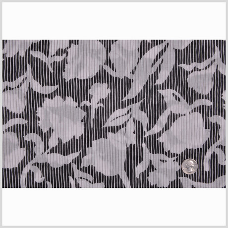 Black & White Floral Cotton Voile