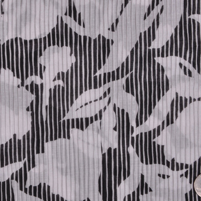 Black & White Floral Cotton Voile