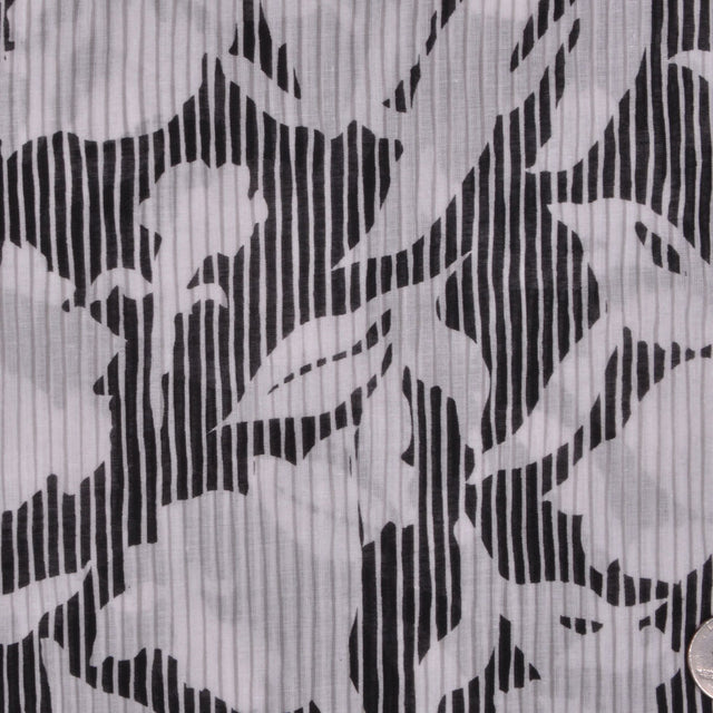 Black & White Floral Cotton Voile