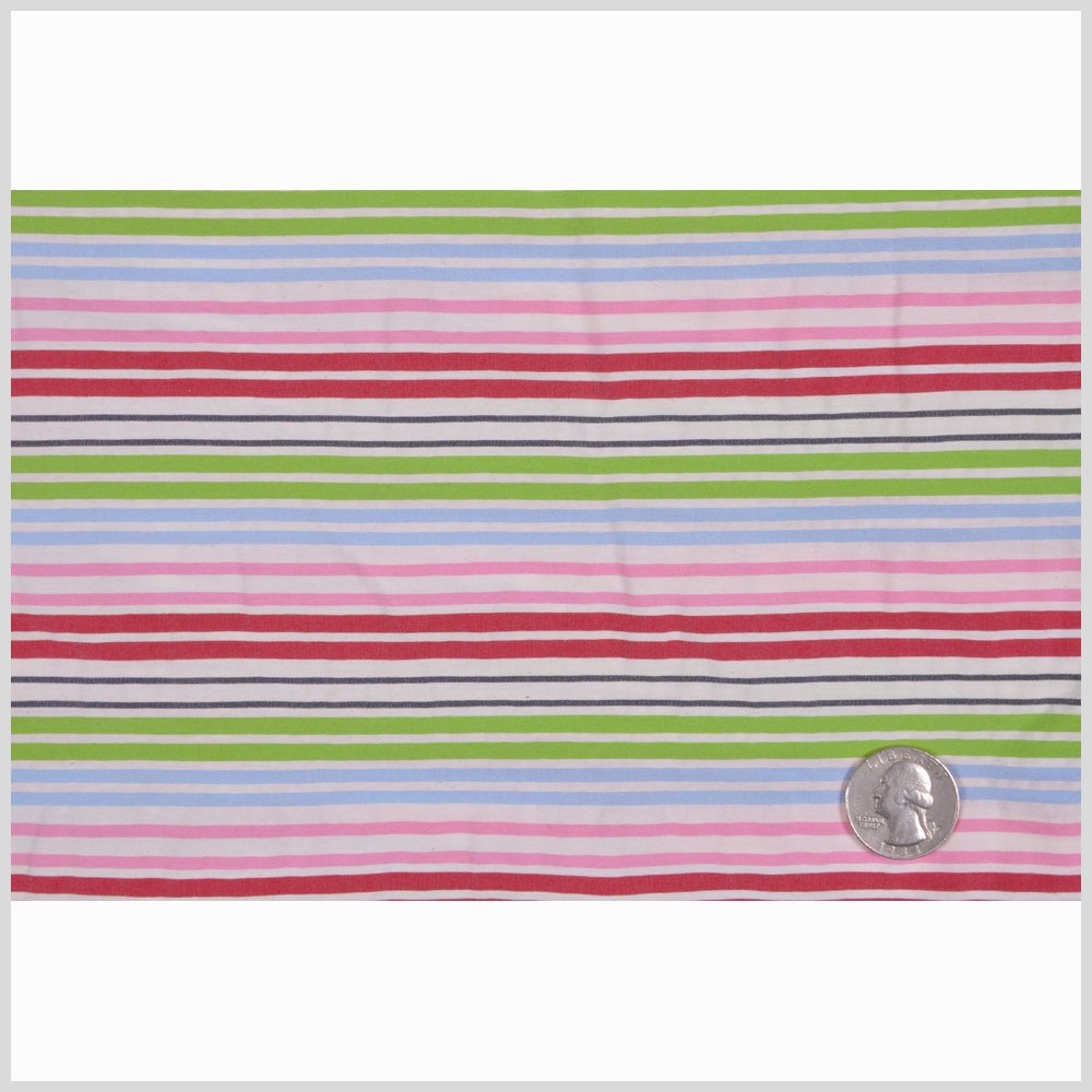 Multicolored Striped Cotton Stretch Seersucker
