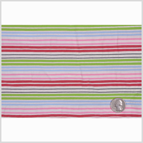Multicolored Striped Cotton Stretch Seersucker