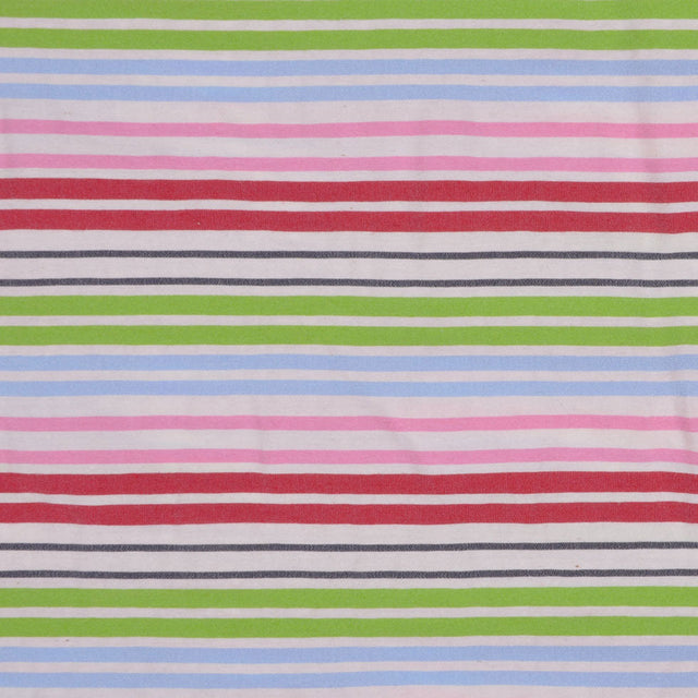 Multicolored Striped Cotton Stretch Seersucker