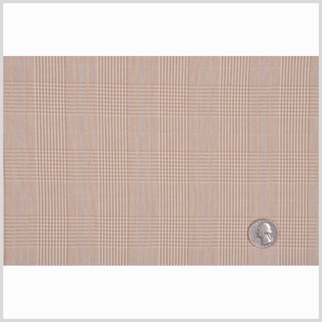Italian Beige Plaid Bottom-Weight Cotton