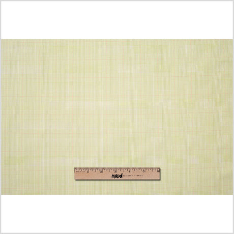 Kiwi Green and Off-White Plaid Cotton Blend Suiting
