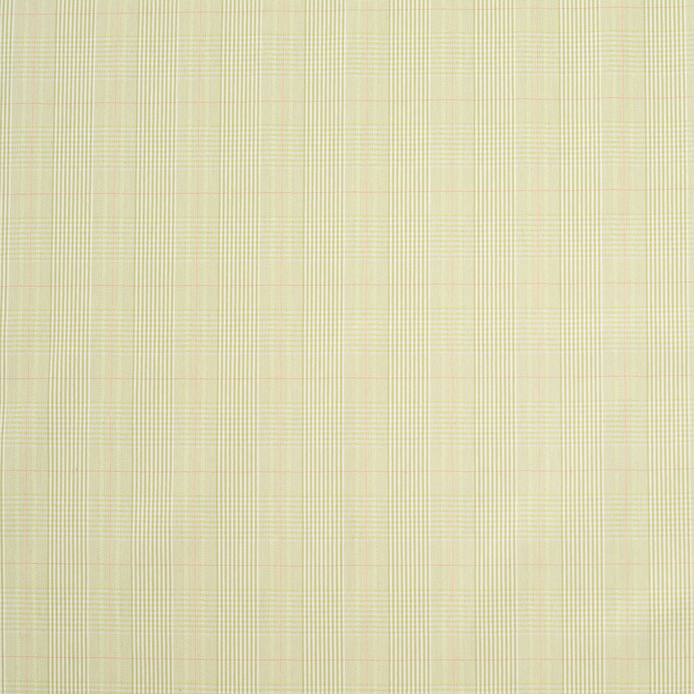Kiwi Green and Off-White Plaid Cotton Blend Suiting