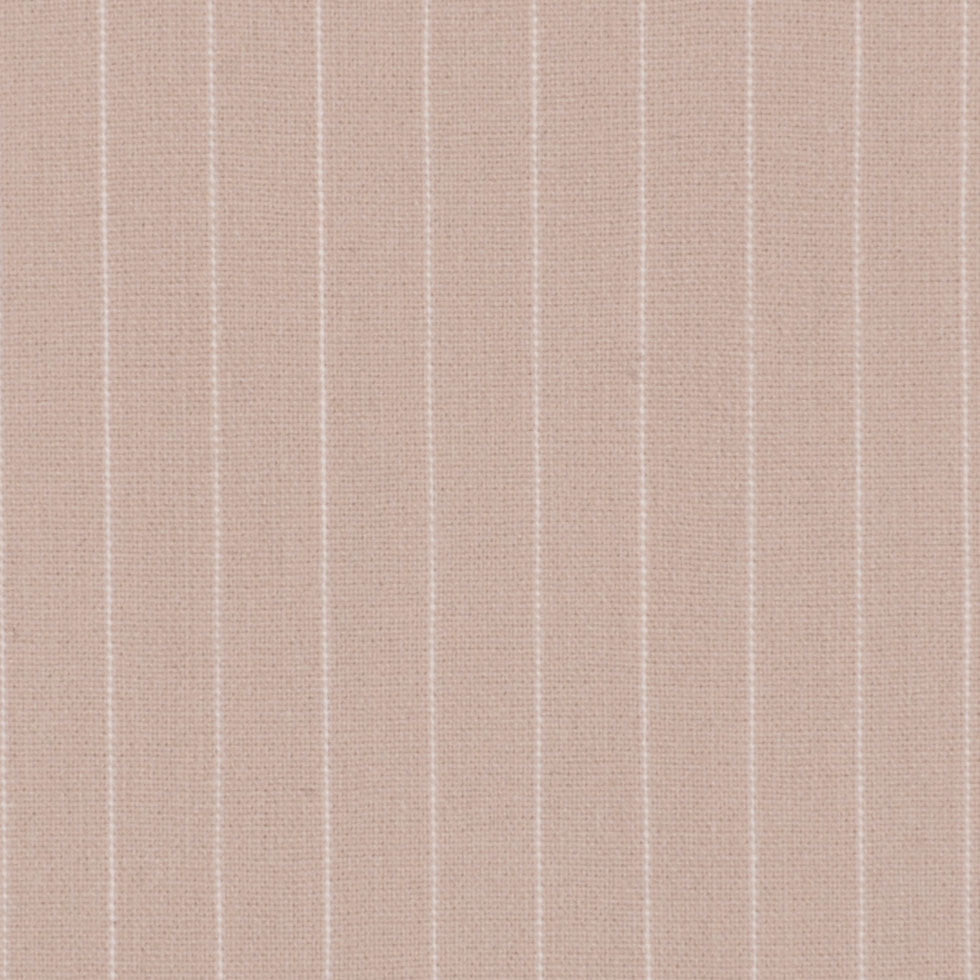 Italian Birch/Fog Pin Striped Smooth Stretch Cotton Suiting