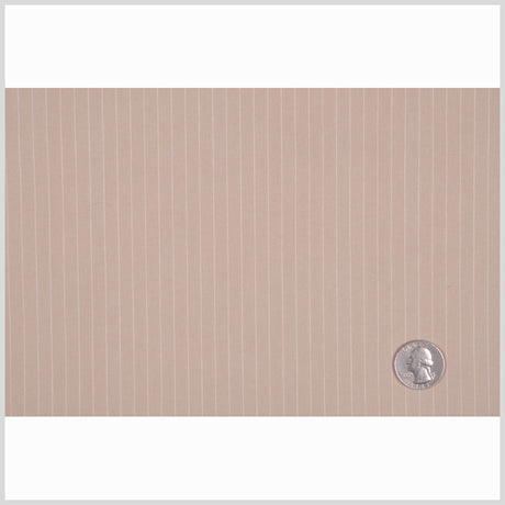 Italian Birch/Fog Pin Striped Smooth Stretch Cotton Suiting
