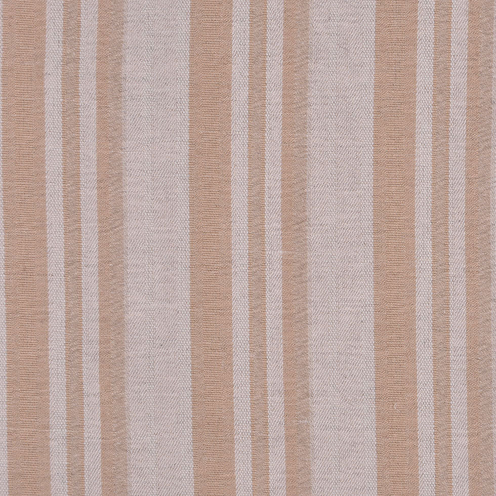 Italian Oatmeal and Tan Striped Cotton Suiting