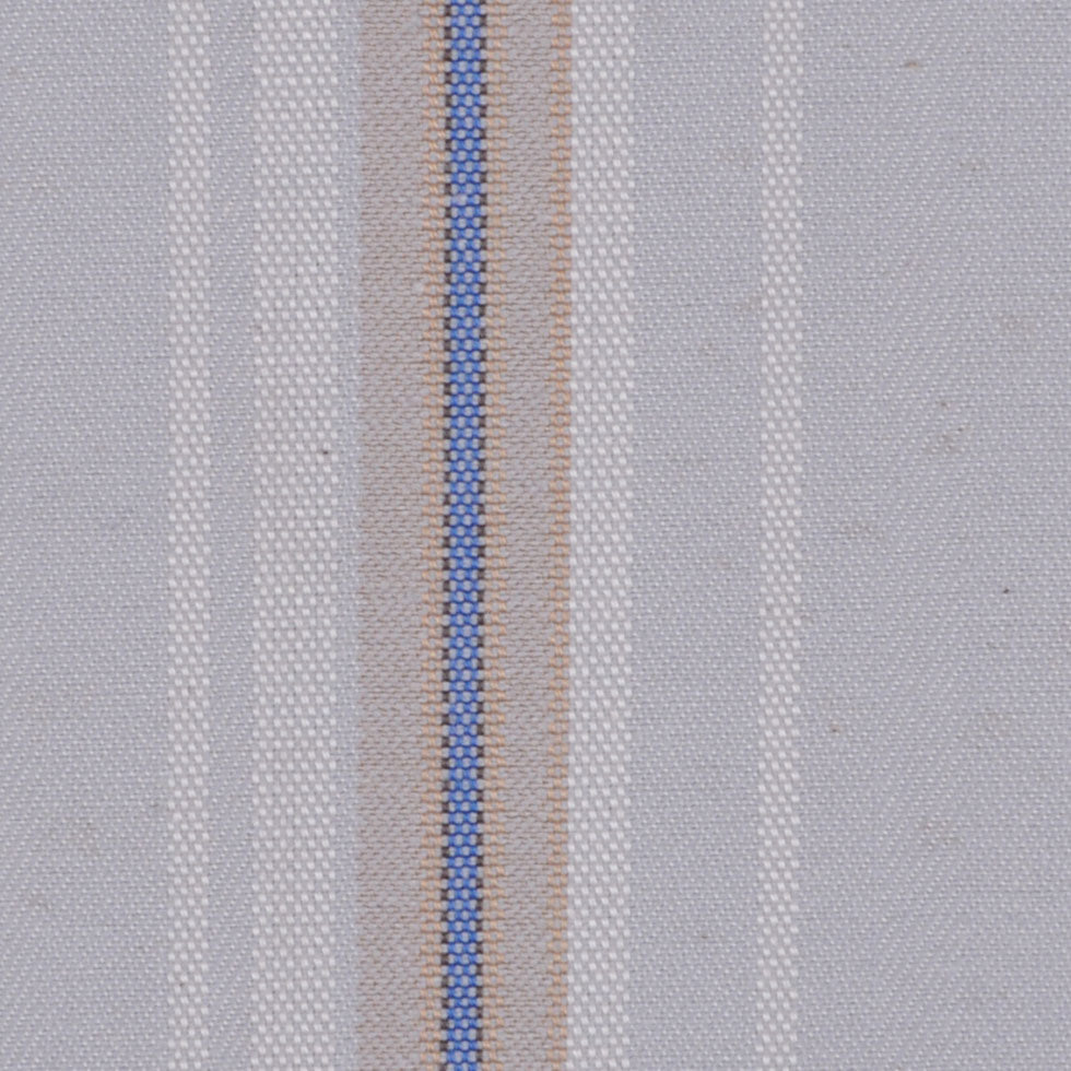 Italian Pale Gray Striped Cotton Suiting