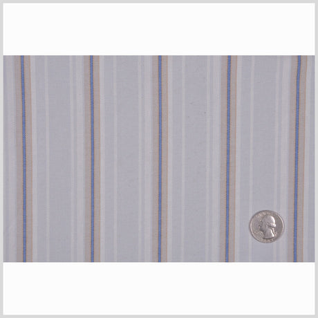 Italian Pale Gray Striped Cotton Suiting