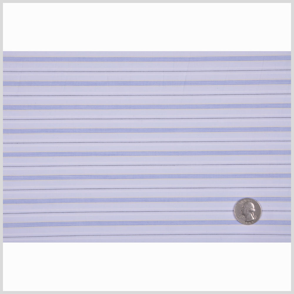 Pale Blue Pencil Striped Cotton Shirting