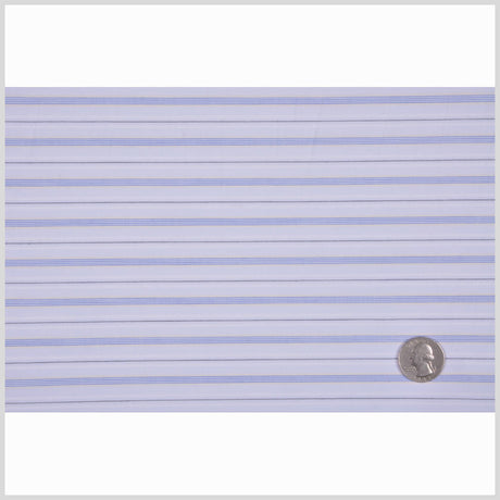 Pale Blue Pencil Striped Cotton Shirting