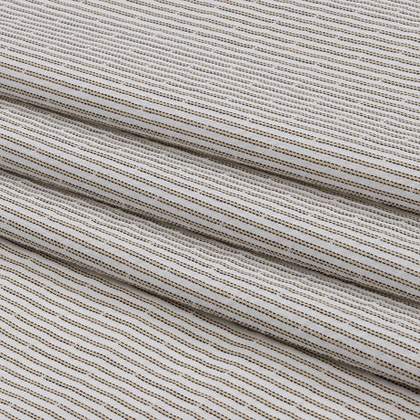 White and Tan Striped Cotton Woven