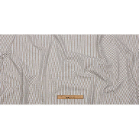 White and Tan Striped Cotton Woven