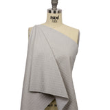 White and Tan Striped Cotton Woven