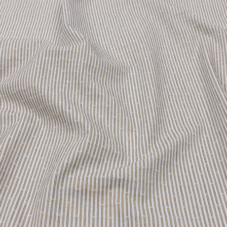 White and Tan Striped Cotton Woven