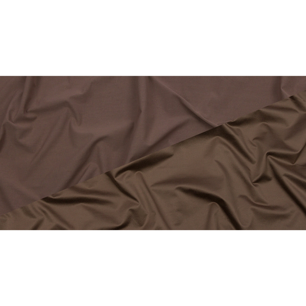 Taupe Double Faced Stretch Polyester Sateen and Twill