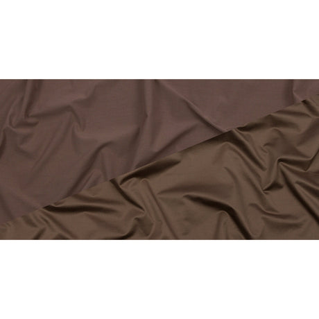 Taupe Double Faced Stretch Polyester Sateen and Twill