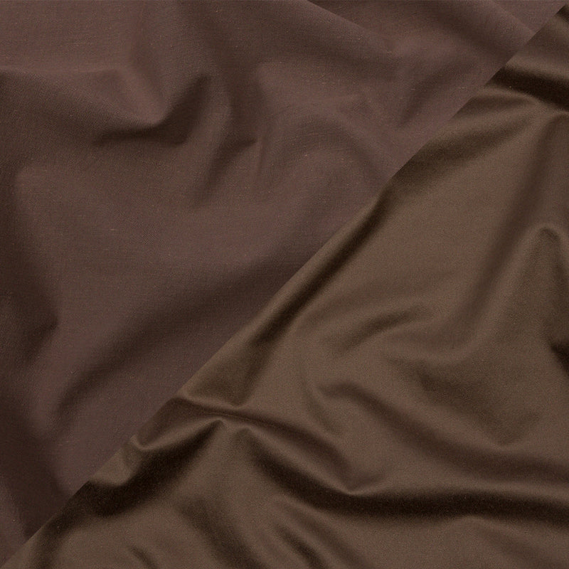 Taupe Double Faced Stretch Polyester Sateen and Twill