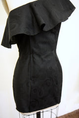 Loose-Woven Black Cotton Jacquard